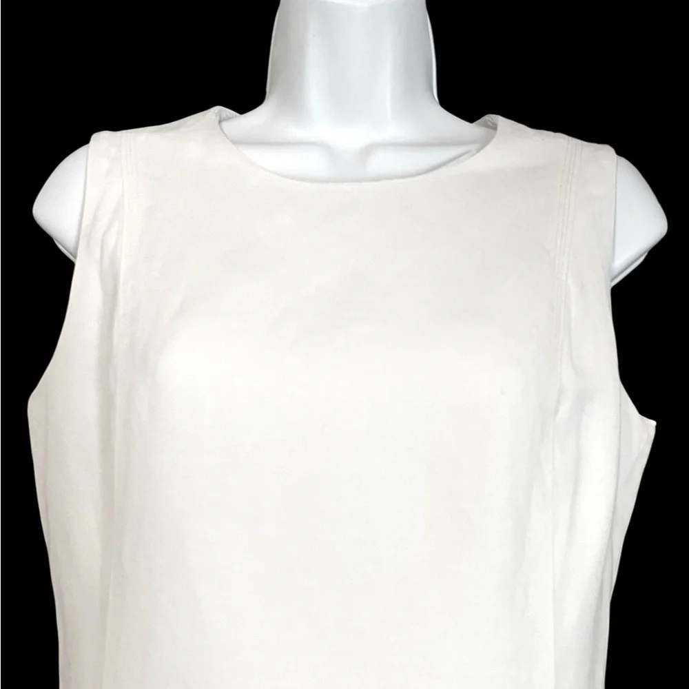 Calvin Klein White Midi Lined Scoop Neck Sleeveless Sheath Dress Size 6. - Picture 3 of 12
